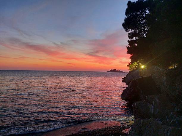 istock Deep orange sunset on Adriatic sea 2244030736