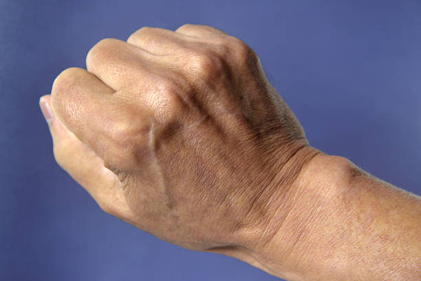 Close-up of an old man's hand