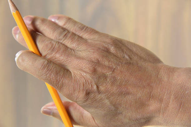 Close-up of an old man's hand
