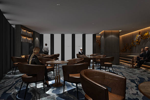 istock 3d render of modern cafe restaurant 2244031140