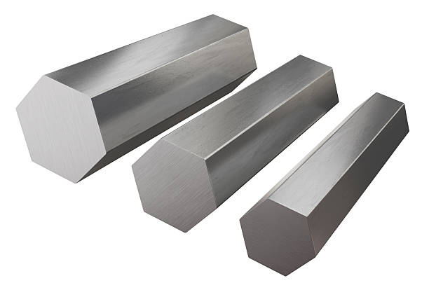 Product of engineering construction. Steel rods profile isolated on white background