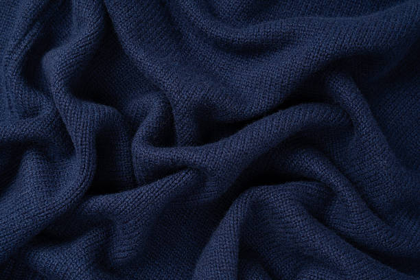 istock Navy blue merino wool sweater texture as background. Top view. 2244040096
