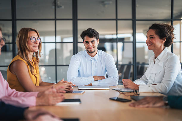 istock Young male entrepreneur leading and his team 2244041627