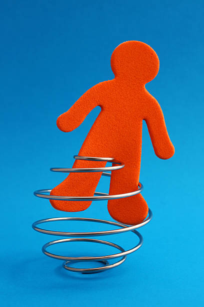 A person trapped in a spiral, freeing themselves from the problems that trap them - vertical format
