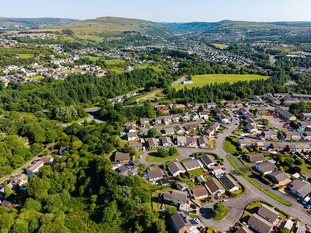 istock Sunny Summer Day Over a Welsh Valley Town 2244053222