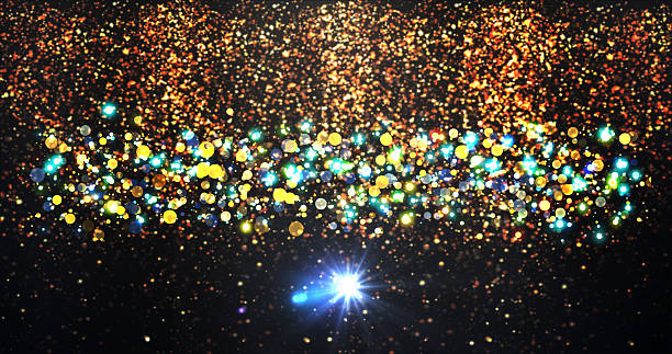 istock Award music show bg, announcing winners and nominees. Elegant classy glittering particles slowly fall dust with gold animated fairy dust camera shutter clicks flashes. Paparazzi capturing moment 2244059421