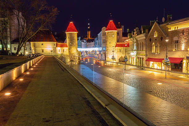 istock Viru Gate illuminated at night, Tallinn, Estonia 2244065178