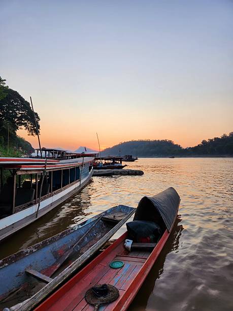 istock Sunset over the Mekong Serenity in Luang Prabang 2244065338