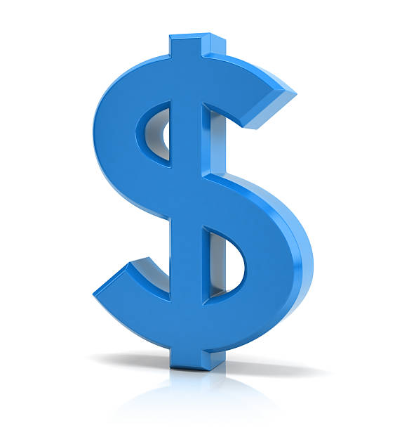 istock Blue dollar sign isolated on a white background 2244067851