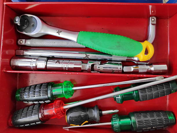 istock Mechanic's tools neatly arranged in a red toolbox, showcasing organization and readiness for repairs 2244072742