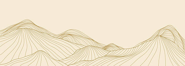 Mountain line arts illustration. Abstract mountain contemporary aesthetic backgrounds landscapes. use for print art, poster, cover, banner
