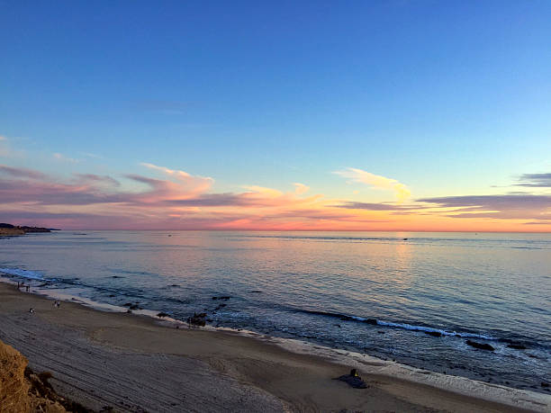 Beautiful sunset over the calm ocean at the beach
