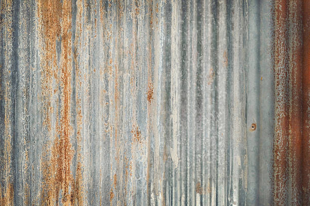 istock Old zinc wall texture background, rusty on galvanized metal panel sheeting. 2244086459