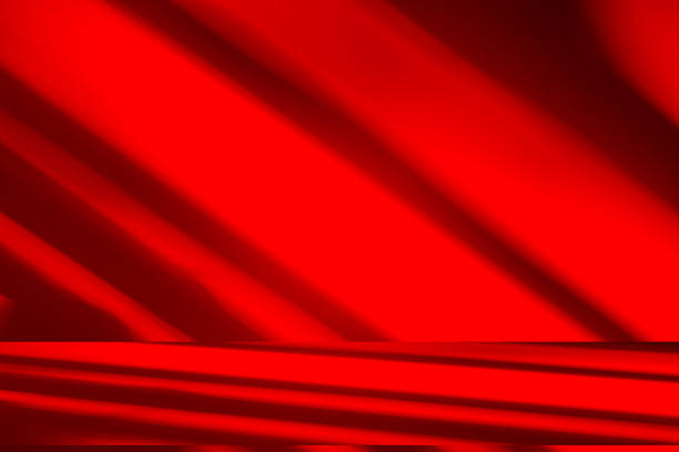 istock Studio style background wall decoration presentation uses white and red tones. with shadows cast from a nearby window, concept creating a decorative 2244086696