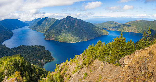 istock Panoramic View of Lake Crescent from Mount Storm King 2244088463