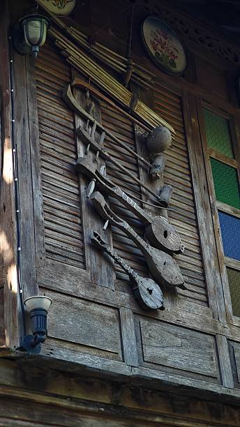 istock Vintage stuffs hang on the wall for decoration. 2244089179