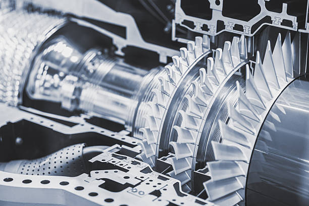istock Turbine Blades, High Precision Advance Engineering, Rotor In Jet Engine or Steam Power Plant. 2244092079