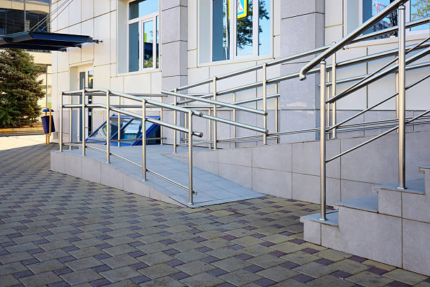 istock Nice ramp for wheelchair users at the entrance. 2244096470