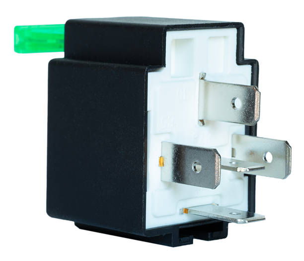 istock 12 volt relay with fuse at an angle from the connector side 2244104466