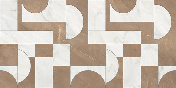 istock Geometric, pattern, created, from, elements, of, natural, textures, wood, marble, concrete, stone, terrazzo, cement. 2244105192