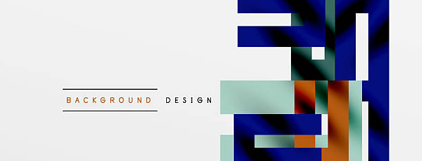 istock Abstract geometric design. Blue, orange, gray shapes overlap white space. Text reads background design. Minimalist aesthetic. Modern composition. 2244110760