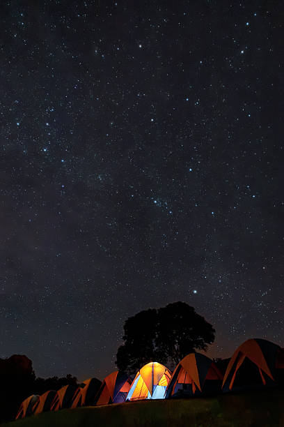 Night sky with stars at  Doi Samer Dao or Doi Samoe Dao, Nan, Thailand