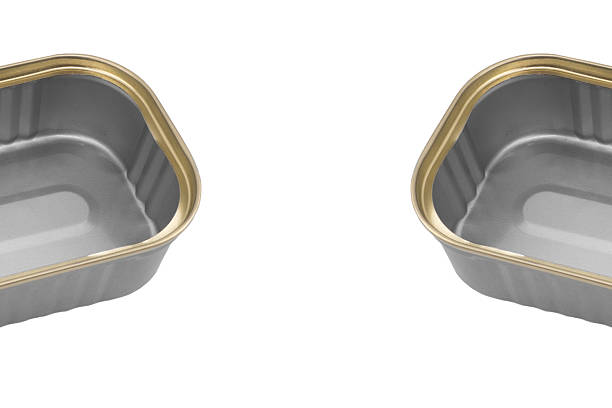istock Empty opened aluminium can isolated on white background.  Aluminium beverage cans. Food can. Metal containers for packaging 2244114092