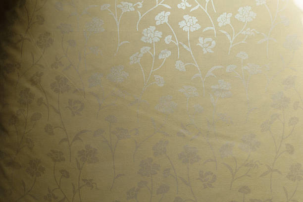 istock Background - beige and silver ticking fabric texture 2244114435