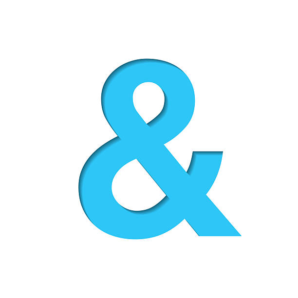 istock Ampersand symbol. Icon cut out on white paper with blue background 2244119558