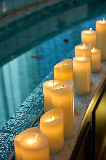 istock Many candles are next to the bathtub 2244123462