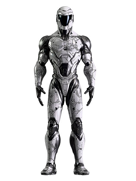istock Chrome Cyborg Full Body Isolated On White 3D render 2244125822