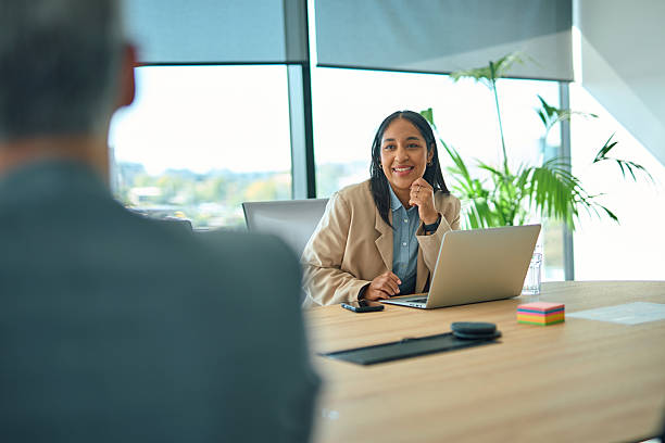 istock Businesswoman having a professional interview in a modern office 2244127684