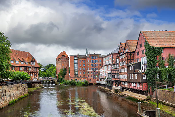 Former Ilmenau harbor in Luneburg, Germany