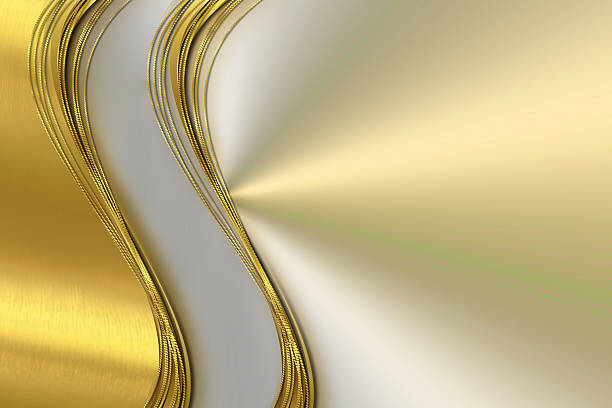 istock Holiday luxury gold silver shade background with decorative gold ribbons. 2244132884
