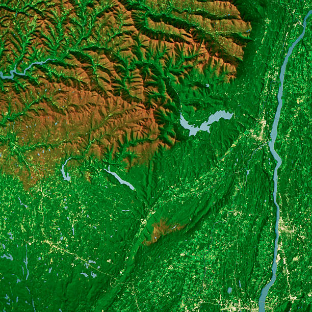 istock Ulster County NY Satellite Topographic Map 3D Render Color 2244133119