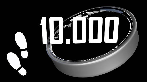 istock Smart ring with numbers 10000 and footprints 2244140286