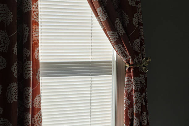 A serene view of a well-lit interior featuring elegant window treatments showcasing simplicity and style.