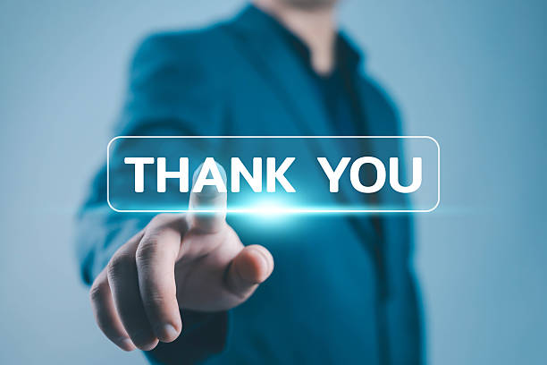 istock Businessman pressing virtual THANK YOU button on digital screen, symbolizing gratitude, appreciation, and positive communication in corporate or online business concept. 2244143816