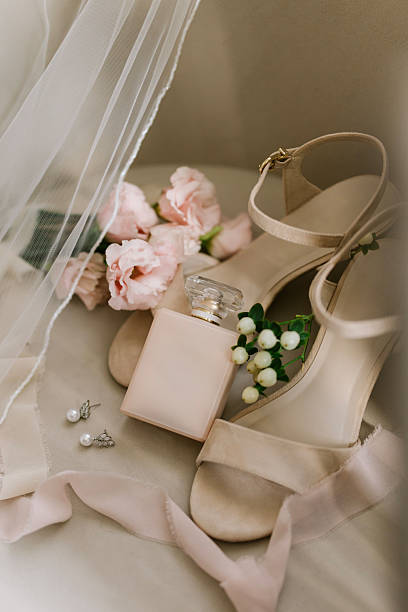 istock Elegant bridal accessories with shoes and perfume 2244146377