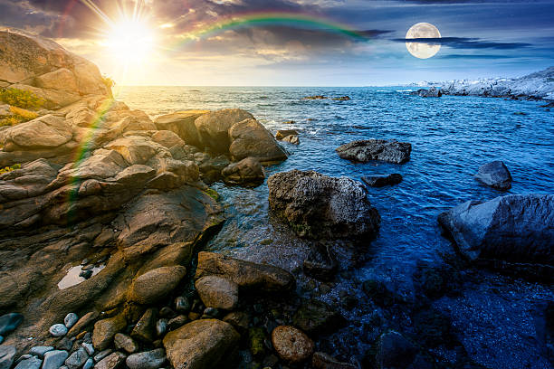 istock beautiful view of rocky sea coast under dramatic sky 2244154196