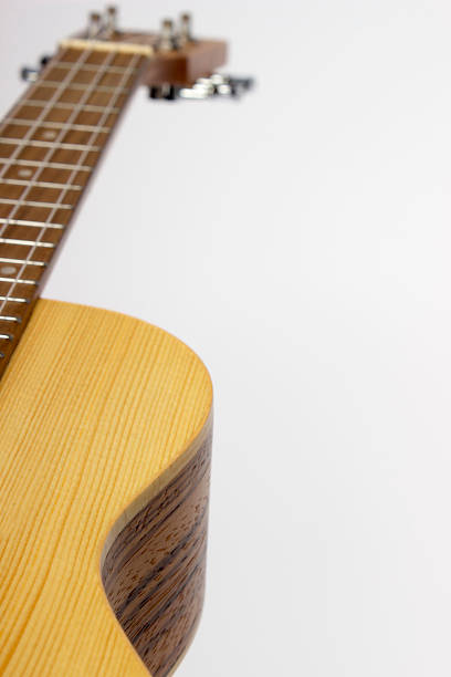 istock Ukulele made of light precious wood on a white background 2244156459