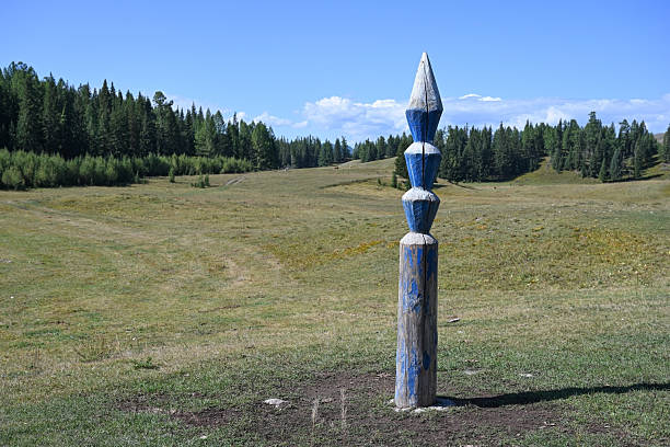 A horse tethering pole used by the nomadic peoples of Asia