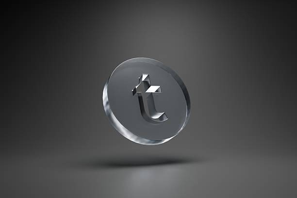 Glass Tiktok Logo Icon in a Dark, Reflective Setting Representing Blogging, Microblogging, and Creative Digital Content Sharing.