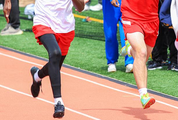 Athlete  running on the race track