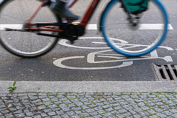 istock Low section view of a cyclist on the cycle path 2244171224