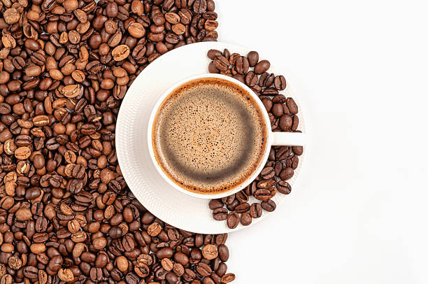 istock a cup of coffee and coffee beans 2244171550