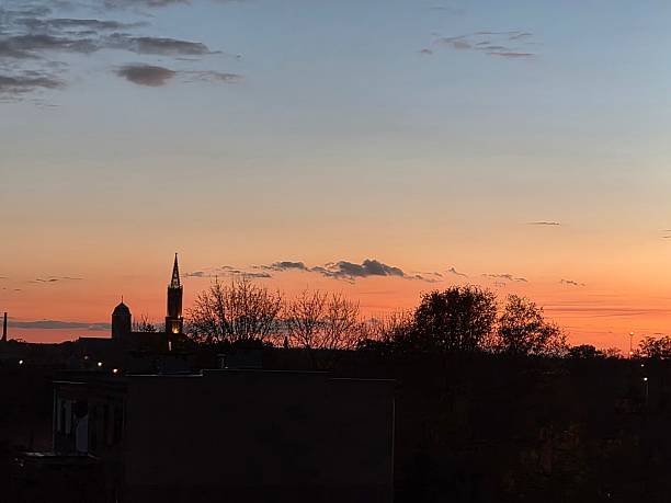 istock Panoramic view of the city before nightfall. 2244178122