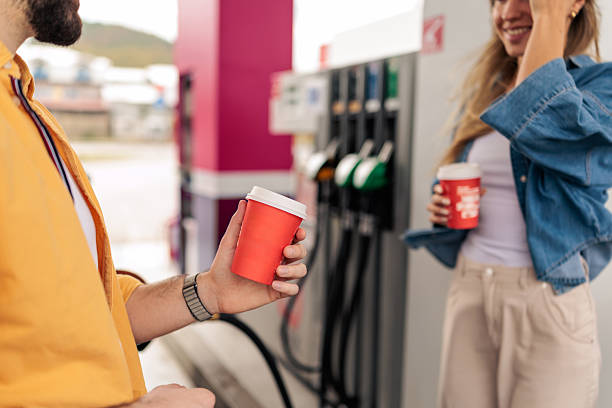 Takeaway Coffee at Gas Station