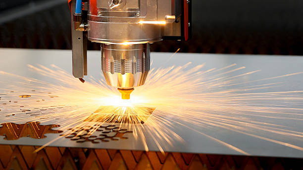 istock Cnc milling machine. Processing and laser cutting for metal in the industrial. Motion blur. Industrial exhibition of machine tools. 2244182171
