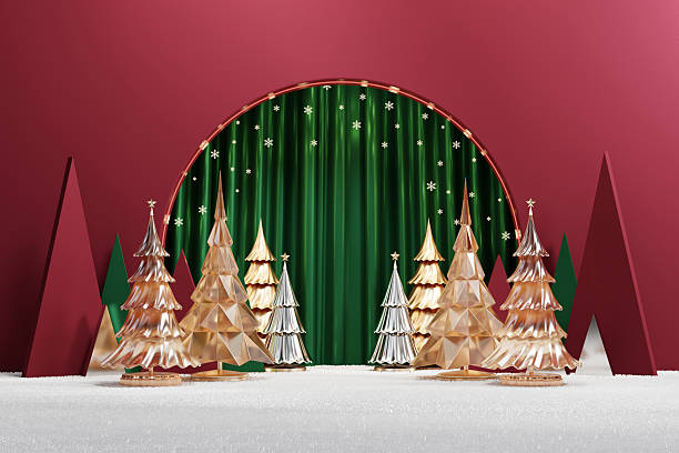istock Merry Christmas event with decoration background 3d rendering 2244183529